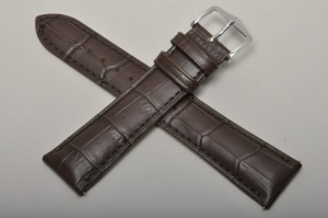 Pasek do zegarka Hirsch Duke, Skórzany, Ciemny brąz, 21mm