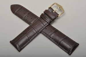 Pasek do zegarka Hirsch Duke, Skórzany, Ciemny brąz, 20mm