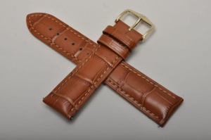 Pasek do zegarka Hirsch Duke, Skórzany, Jasny brąz, 20mm, M