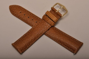 Pasek do zegarka Hirsch Camelgrain, Skórzany, Jasny brąz, 19mm