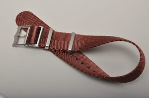 Pasek Nato Styl Tudor, Nylonowy, Bordowy, 22mm