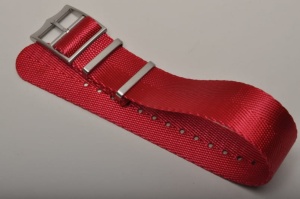 Pasek Nato Styl Tudor, Nylonowy, Czerwony, 22mm