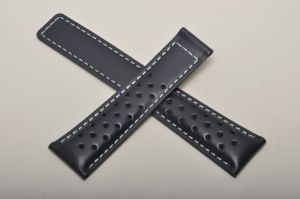 Pasek do zegarka Tag Heuer, Skórzany, Granatowy, 22mm