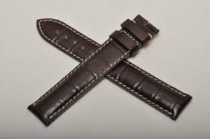 Pasek do zegarka Longines Evidenza, Skórzany, Ciemny brąz, 18mm, XL