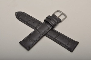 Pasek Bonflair Louisiana kroko, Skórzany, Szary, 18mm