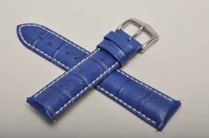 Pasek do zegarka Hirsch Modena, Skórzany, Niebieski, 22mm