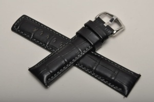 Pasek do zegarka Hirsch Grand Duke, Skórzany, Czarny, 22mm