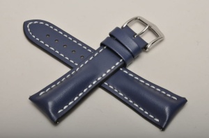 Pasek do zegarka Hirsch Heavy Calf, Skórzany, Granatowy, 24mm