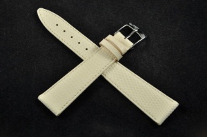 Pasek Bros 8229, Skóra z jaszczurki, Kremowy, 20mm