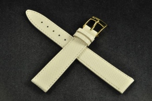 Pasek Bros 8229, Skóra z jaszczurki, Kremowy, 14mm