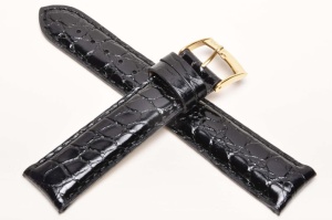 Pasek Bros 7482, Skóra naturalna, Czarny, 18mm