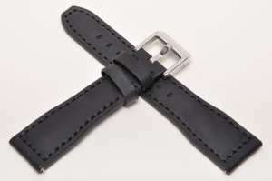 Pasek Stailer Aviator 6441, Skórzany, Czarny, 22mm