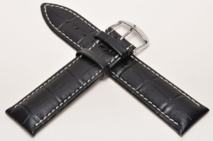 Pasek Stailer Chrono 3251B, Skórzany, Czarny, 22mm