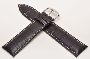 Pasek Stailer Chrono 3252B, Skórzany, Ciemny brąz, 22mm