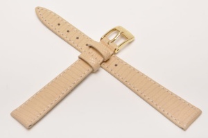 Pasek Bros 8229, Skóra z jaszczurki, Beżowy, 14mm