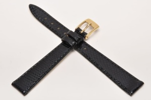 Pasek Bros 8229, Skóra z jaszczurki, Czarny, 14mm