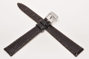 Pasek Bros 8229, Skóra z jaszczurki, Ciemny brąz, 14mm  