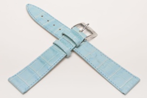 Pasek Bros 8449, Skóra naturalna, Jasny niebieski, 18mm