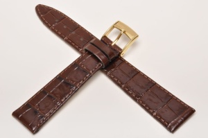 Pasek Bros 8449, Skóra naturalna, Ciemny brąz, 18mm