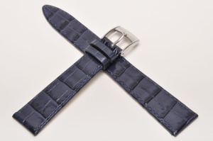 Pasek Bros 8449, Skóra naturalna, Granatowy, 18mm