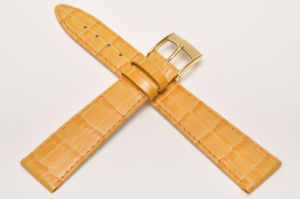 Pasek Bros 8449, Skóra naturalna, Pomarańczowy, 18mm