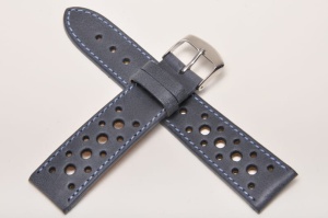 Pasek Horido 9616 Vintage Rally, Skórzany, Niebieski, 22mm