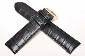 Pasek Bros 7802, Skóra naturalna, Czarny, 24mm