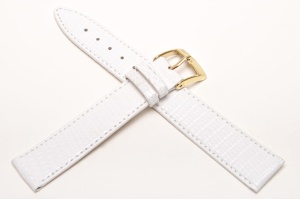 Pasek Bros 8229, Skóra z jaszczurki, Biały, 16mm