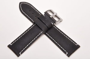 Pasek Fluco Woodstock 312M, Skórzany, Czarny, 24mm