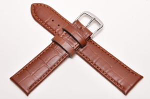 Pasek Fluco Classic Kroko 373S, Skórzany, Brązowy, 18mm, XS