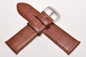 Pasek Fluco Classic Kroko 373S, Skórzany, Brązowy, 22mm, XS