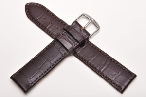 Pasek Fluco Classic Kroko 373M, Skórzany, Ciemny brąz, 19mm