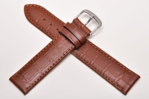 Pasek Fluco Classic Kroko 373M, Skórzany, Brązowy, 19mm