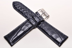 Pasek Campagnolo 609510, Skóra z aligatora, Granatowy, 22mm
