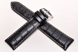 Pasek Bros 7802, Skóra naturalna, Czarny, 21mm