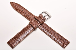 Pasek Bros 8229, Skóra z Jaszczurki, Brązowy, 13mm