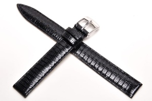 Pasek Bros 8229, Skóra z Jaszczurki, Czarny, 13mm