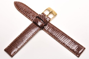 Pasek Bros 8229, Skóra z Jaszczurki, Brązowy, 15mm