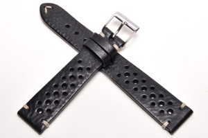 Pasek Fluco Hunter Racing 107RM, Vintage, Skórzany, Czarny, 19mm