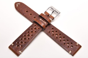 Pasek Fluco Hunter Racing 107RM, Vintage, Skórzany, Brązowy, 19mm