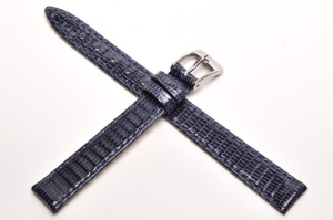 Pasek Bros 8229, Skóra z jaszczurki, Granatowy, 12mm