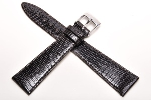 Pasek Bros 8229, Skóra z jaszczurki, Ciemny brąz, 20mm