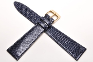Pasek Bros 8229, Skóra z jaszczurki, Granatowy, 20mm