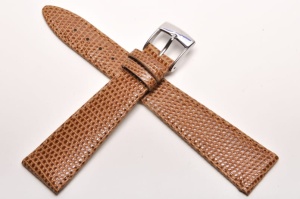 Pasek Bros 8229, Skóra z jaszczurki, Jasny  Brąz, 20mm