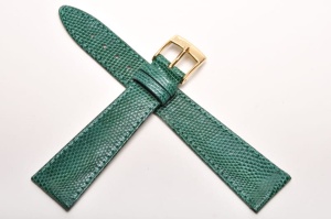 Pasek Bros 8229, Skóra z jaszczurki, Zielony, 20mm