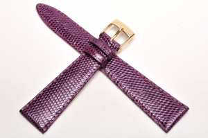 Pasek Bros 8229, Skóra z jaszczurki, Fioletowy, 20mm