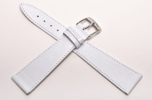 Pasek Bros 8229, Skóra z jaszczurki, Biały, 20mm