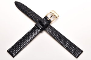 Pasek Bros 8229, Skóra z jaszczurki, Czarny, 12mm