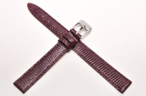 Pasek Bros 8229, Skóra z jaszczurki, Wiśniowy, 12mm