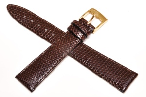 Pasek Bros 8229, Skóra z jaszczurki, Brązowy, 18mm